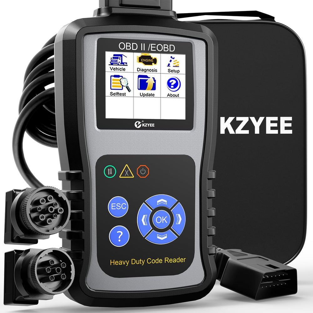 KZYEE KC601 front display showing codes and clear results for quick diagnosis