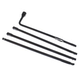labwork front packaging of spare tire tool kit showing complete set and ease of replacement