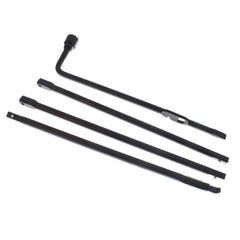 labwork front packaging of spare tire tool kit showing complete set and ease of replacement