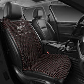 LACDL front view of dark red beaded seat cover showing breathable design and protection