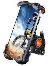 Lamicall front view of bike phone holder showing secure clamp and compact design benefit