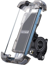 Lamicall front view on handlebar showing secure fit and easy access