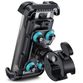 Lamicall front view on handlebar showing secure mount and easy access