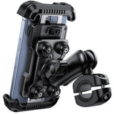 Lamicall front view mounted on handlebar shows secure fit and clear screen visibility