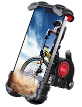 Lamicall front view on handlebar showing secure mount and easy access