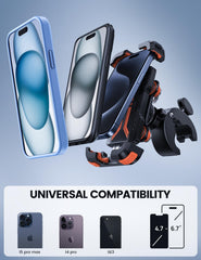 Lamicall mounted on handlebar with non-slip pads providing stable ride visibility