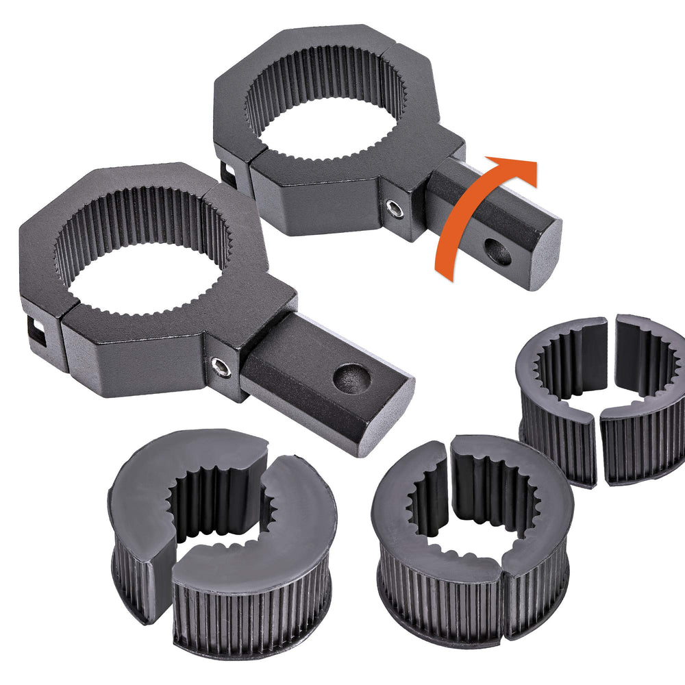 LAMPHUS front view of clamp kit showing components and durable finish for reliable mounting