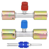 Langina front view assembly showing both #8 high and #10 low pressure ports for quick service