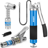 LANNIU lever grease gun front view showing robust build and easy handling