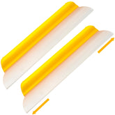 Lanties front view of 14-inch yellow squeegee showing the full pack and blades for fast drying