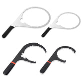 Lanties front view of four black fuel filter wrenches showing sizes and finish