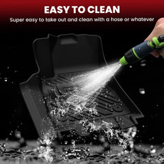 LASFIT cargo tray holding muddy boots to protect vehicle carpet