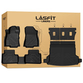 LASFIT front mats laid in Subaru Forester showing precise custom fit and complete floor coverage