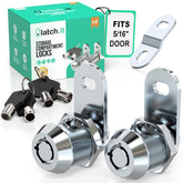 LATCH.IT front view showing two cam locks mounted, durable replacement benefit