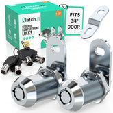 LATCH.IT front view of packaged locks shows durable metal and included keys
