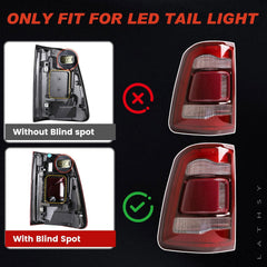 Lathsy tail light close-up lens showing red cover clarity and durability