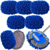 Layhit front view pack of five royal blue mitts showing quantity and color benefit