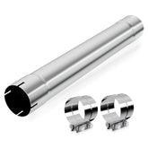 LCGP front view of 4" exhaust pipe showing full 30-inch length and fit
