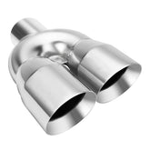 LCGP front view of dual exhaust tip showing polished finish and fit benefit