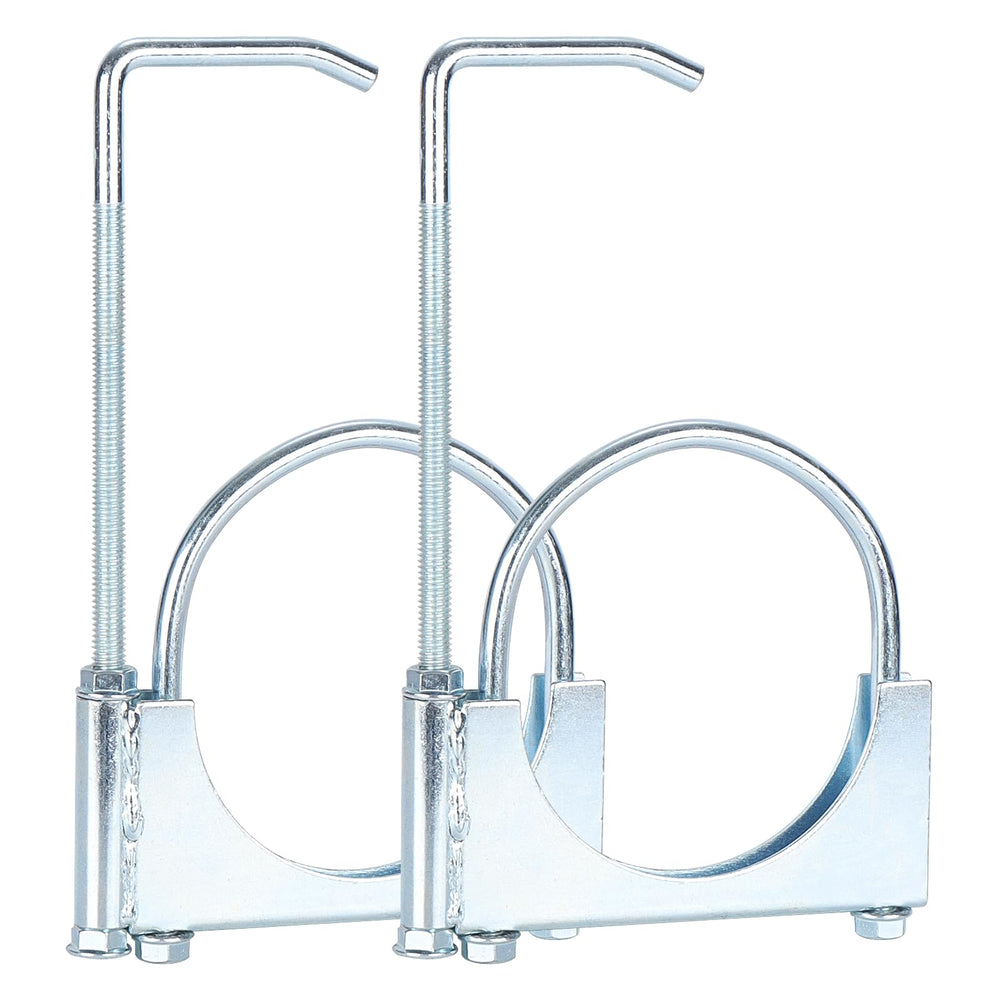 LCGP front view of 4-inch exhaust clamp showing robust galvanized finish and secure fit benefit