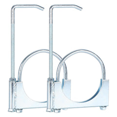 LCGP front view of 4-inch exhaust clamp showing robust galvanized finish and secure fit benefit