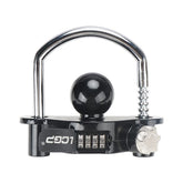 LCGP front view of black hitch lock showing secure fit and durability