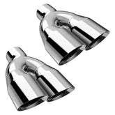 LCGP front view of dual exhaust tips showing polished finish and symmetry benefit