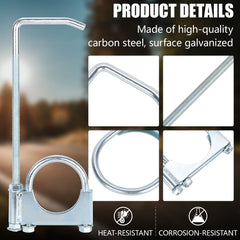 LCGP hanger trimmed to length showing customizable fit for different exhaust layouts benefit