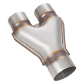 LCGP Y pipe front view showing inlet and dual outlets, durable fit