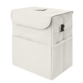 LCMWHOP front view of beige car trash can showing compact design and tidy cabin benefit