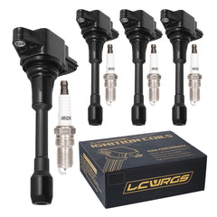 LCWRGS front view of four coils and plugs showing complete replacement kit benefits