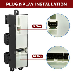 LCWRGS switch connector pins closeup showing 3+16 pin terminal for plug-and-play fit