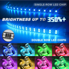 LD DARKEAGLE close-up of double-row LEDs showing brighter, fuller glow