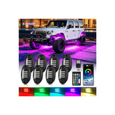 LD DARKEAGLE front view of LED pod showing bright multicolor glow and visibility benefit