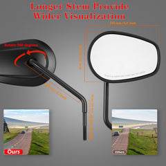 LDJXDADI side profile highlighting long stem for wider rear visibility benefit