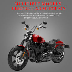 LDJXDADI mirror mounted on a Road King demonstrating improved rear sightlines