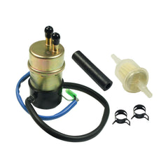 LDMINDA fuel pump front view showing mounting and connector, quick-fit replacement