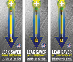 Leak Saver front pack 3-pack showing bottles and label, brand helps quick diagnostics
