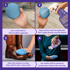 Leather CPR conditioner cream texture close-up restores supple leather