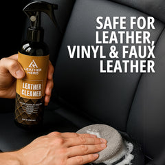 Leather Hero folded microfiber cloth ready for streak-free cleaning
