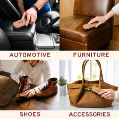 Leather Honey brush applying conditioner evenly to leather for improved penetration