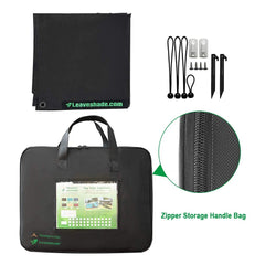 leaveshade bungee cords and zinc hooks highlighting secure mounting