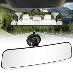 LECAMEBOR front view of trapezoid mirror showing wide reflective surface benefit