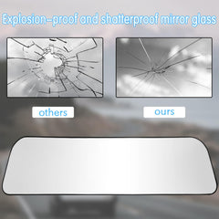 LECAMEBOR mirror installed in car showing wider rear visibility benefit