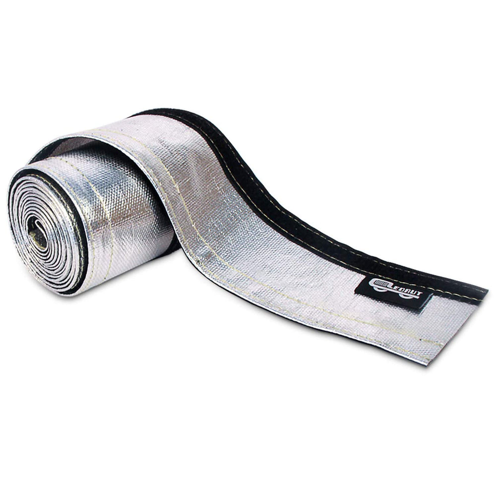 LEDAUT front view of aluminized sleeve showing length and closure, protects hoses
