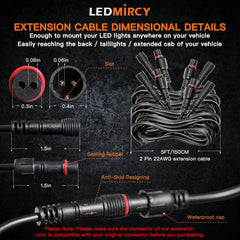 LEDMIRCY coiled 5 ft extension cables demonstrating flexible reach benefit