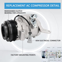 LEIMO KPARTS compressor mounting points demonstrating accurate fitment