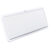 Leisure LED front view showing full 21-inch diffuser and bright even light