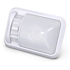 Leisure LED dome installed in RV ceiling illustrating clean finished look