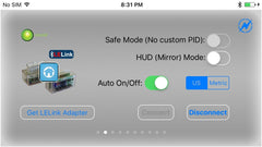 LELink plugged into vehicle OBD port demonstrating plug-and-play convenience